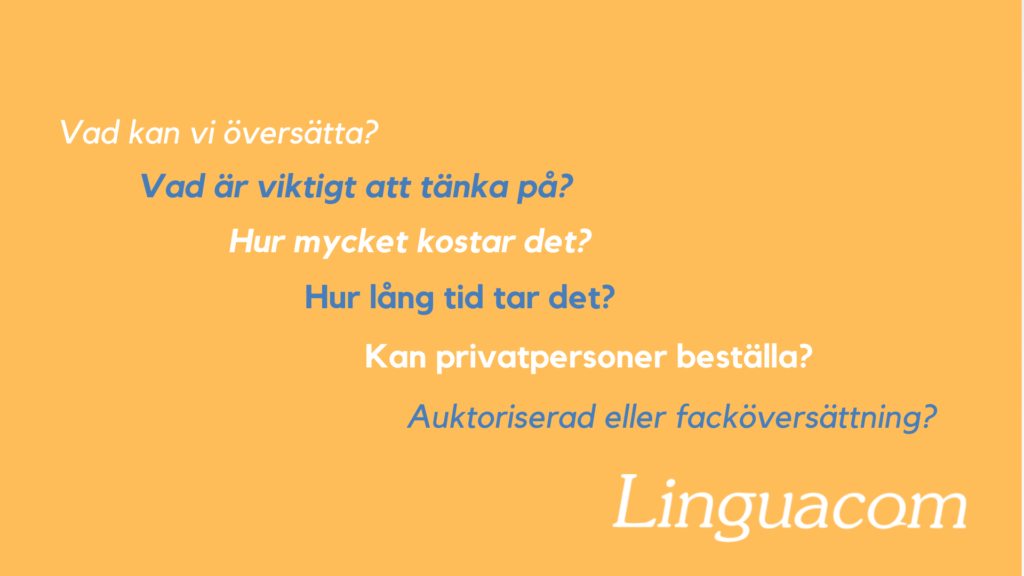 Vanliga frågor om översättningar